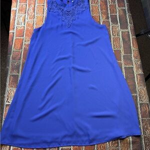 Everly Royal Blue Embroidered Mini Dress